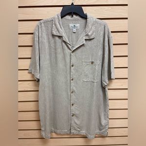 ISLAND SHORES FASHIONABLE MEN SILK SHORT SLEEVE SHIRT SIZE XL